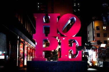 New Yorkman Hattan 'ın gece manzarası. Çekim yeri: New York, Manhattan