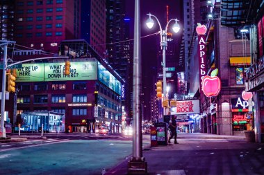 New Yorkman Hattan 'ın gece manzarası. Çekim yeri: New York, Manhattan