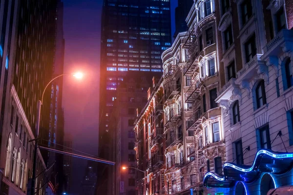 Night View New Yorkman Hattan Shooting Location New York Manhattan — Stock Photo, Image