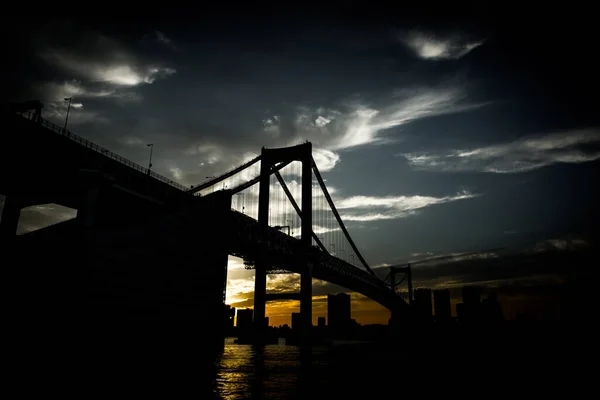 Sunset View Rainbow Bridge Shooting Location Tokyo Metropolitan Area — Stock Photo, Image