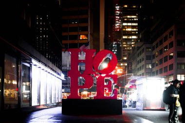 New Yorkman Hattan 'ın gece manzarası. Çekim yeri: New York, Manhattan