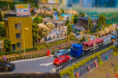 Kamakura şehrinin Dioraması. Çekim yeri: Kamakura Şehri, Kanagawa Bölgesi
