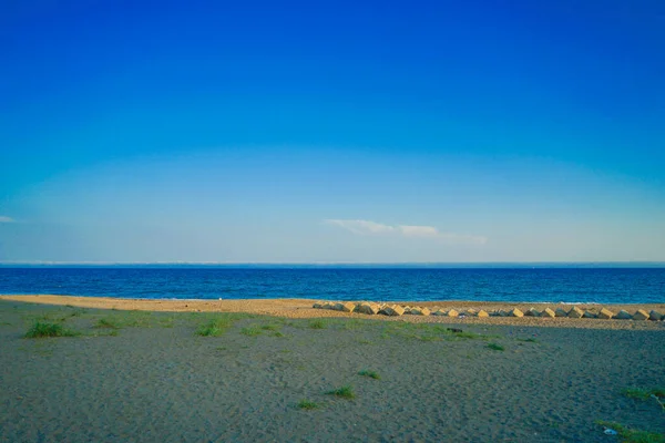 函館の砂浜と海 撮影場所 北海道函館市 — ストック写真