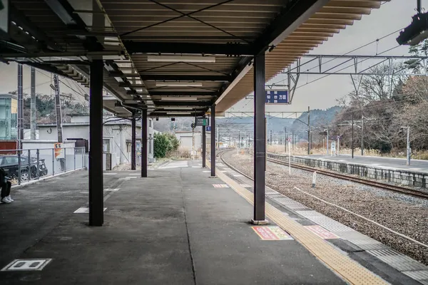 Platforma Stacji Matsushima Miejsce Fotografowania Miyagi Gun Matsushima Town — Zdjęcie stockowe