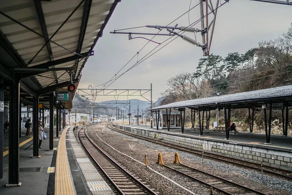 Matsushima Stasyonu Platformu Atış Yeri Miyagi Gun Matsushima Kasabası — Stok fotoğraf