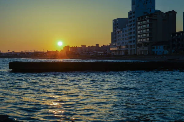 Hakodate kumsal ve deniz. Çekim Konumu: Hokkaido Hakodate Şehri