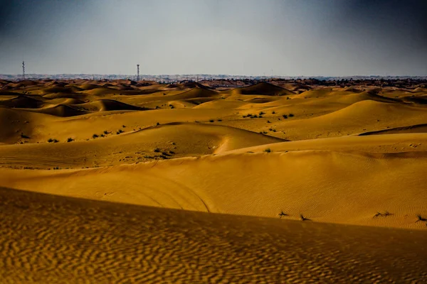 Imagem Deserto Árabe Localização Tiro Dubai — Fotografia de Stock