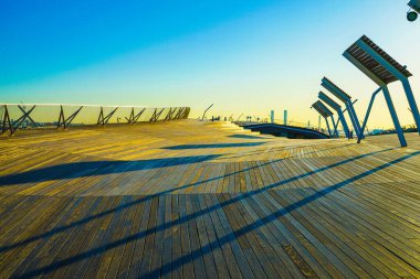 Da-san Köprüsü ve Sabah Işığı. Çekim yeri: Yokohama Şehri Naka Bölgesi