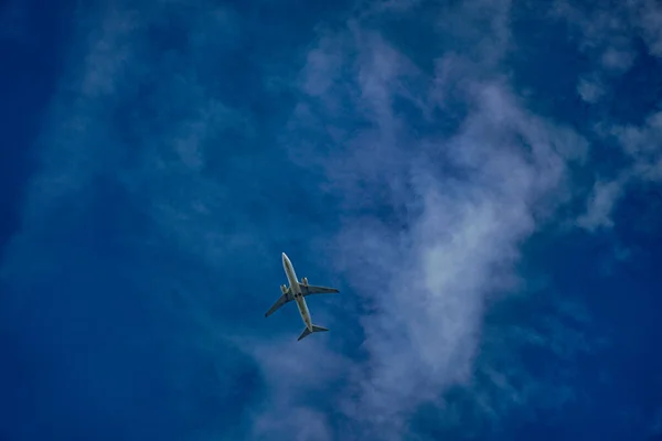 Airplane Blue Sky Shooting Location Sumida Ward Tokyo — Stock Photo, Image