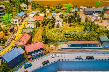 Kamakura şehrinin Dioraması. Çekim yeri: Kamakura Şehri, Kanagawa Bölgesi