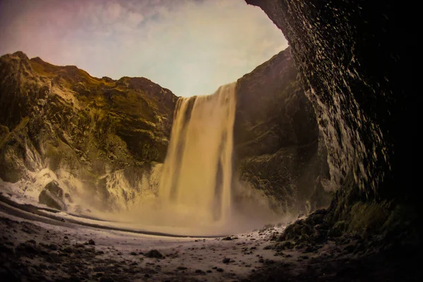 Cascade Skuga Fosse Lieu Tournage Islande — Photo