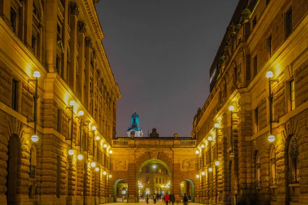 Stockholms Lickusdagen Vista Nocturna Ubicación Del Disparo Suecia Estocolmo — Foto de Stock