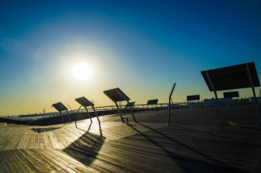 Da-san Köprüsü ve Sabah Işığı. Çekim yeri: Yokohama Şehri Naka Bölgesi