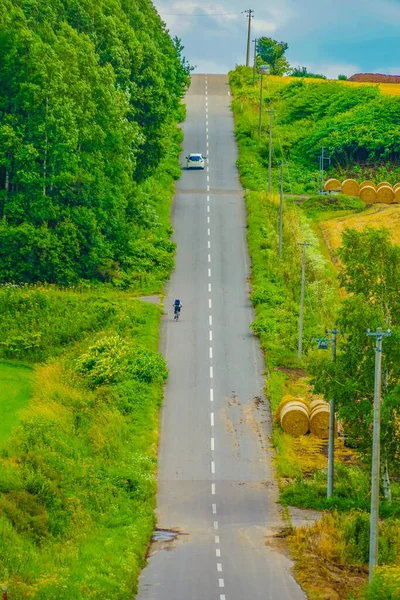 Hokkaido Lange Weg Natuur Schietplaats Hokkaido Biei Cho — Stockfoto