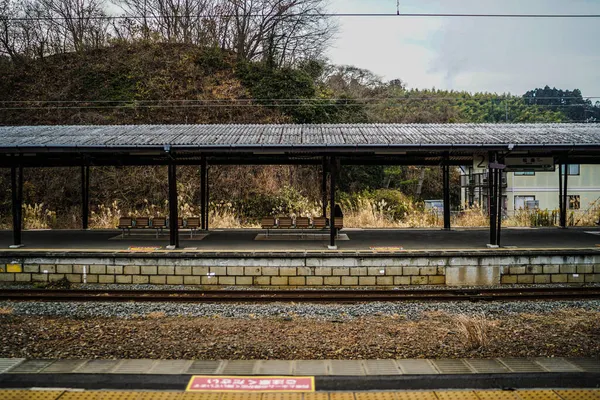 Platforma Stacji Matsushima Miejsce Fotografowania Miyagi Gun Matsushima Town — Zdjęcie stockowe