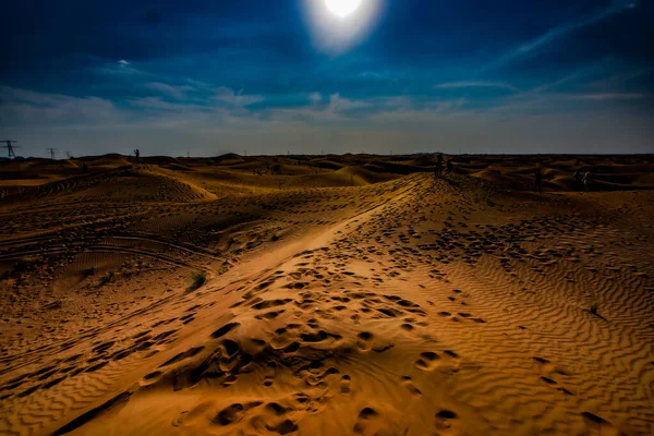Deserto Árabe Dubai Localização Tiro Emirados Árabes Unidos — Fotografia de Stock