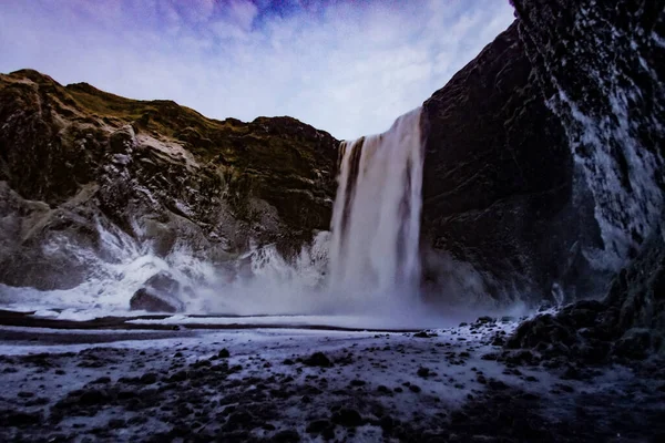 Cascada Skuga Fosse Ubicación Del Disparo Islandia — Foto de Stock