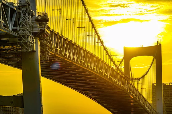 Regenboog Brug Avonds Uitzicht Tokio Schietplaats Minato Tokio — Stockfoto