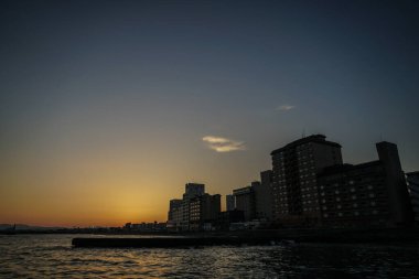 Hakodate kumsal ve deniz. Çekim Konumu: Hokkaido Hakodate Şehri