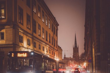 Stockholms Gumla Tan ve Gece Manzarası. Çekim yeri: İsveç, Stockholm