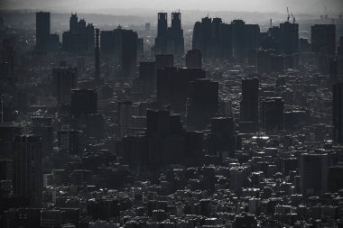 Shinjuku Fukutoshin ve Alacakaranlık görüntüleri. Çekim yeri: Shinjuku-ku, Tokyo