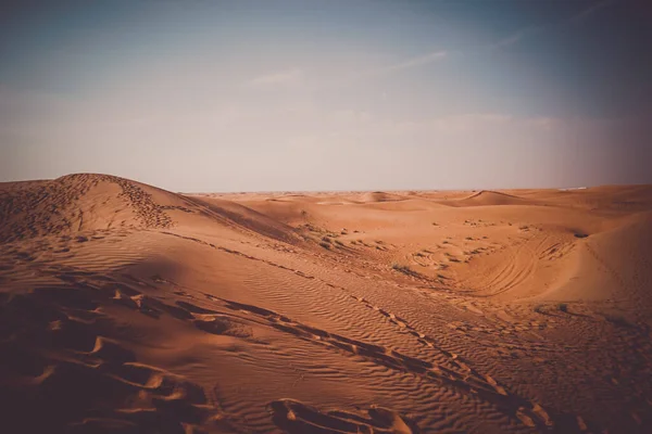 Arabský Obraz Pouště Místo Střelby Dubaj — Stock fotografie