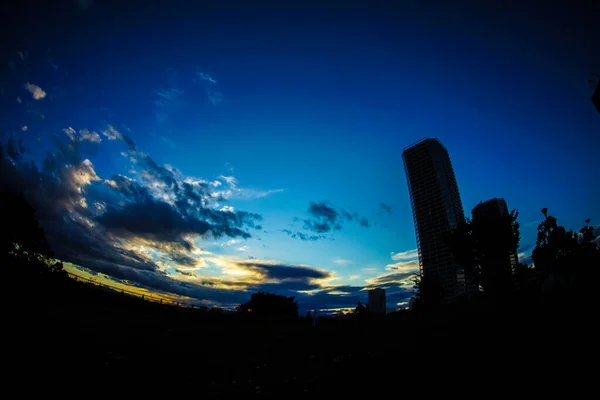 Sunset Futako Tamagawa Stad Schietplaats Setagaya Tokio — Stockfoto