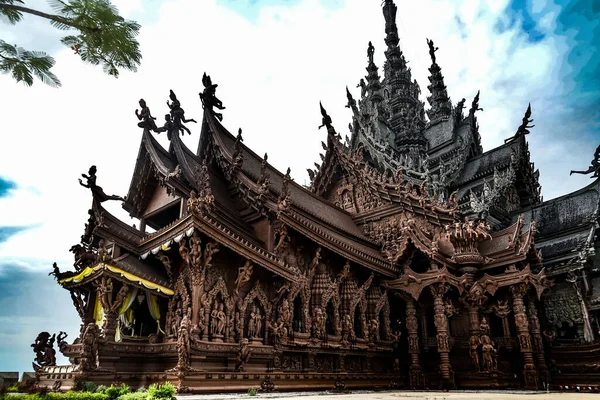 Sanctuari Oob Truth Thailand Kingdom Pattaya Ubicación Del Disparo Tailandia — Foto de Stock