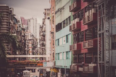 Macau şehrinin arka sokağında. Çekim Konumu: Macao Özel Yönetimi