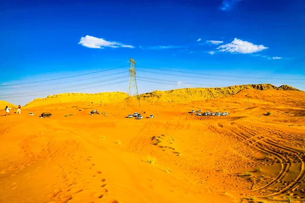 Arabian Desert Transmission Line Shooting Location Dubai — Stock Photo, Image
