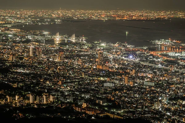 从伊奇吉看科比的夜景 射击地点 兵库县神户市 — 图库照片