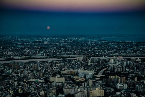 Middle Autumn Moon Und Tokyo City Drehort Sumida Ward Tokio — Stockfoto