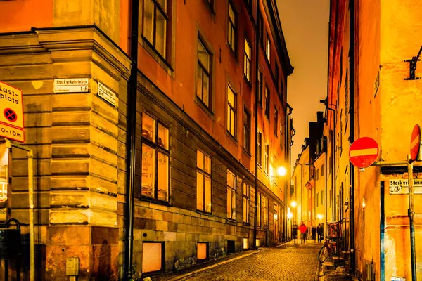 Nachtzicht Gumla Tan Old Town Schietplaats Zweden Stockholm — Stockfoto