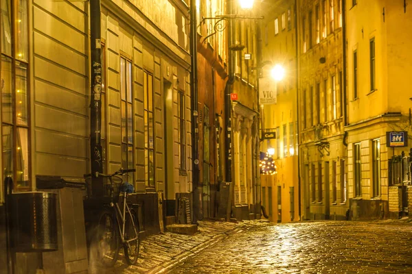 Ночной Вид Старый Город Гумла Тан Место Съемки Швеция Стокгольм — стоковое фото