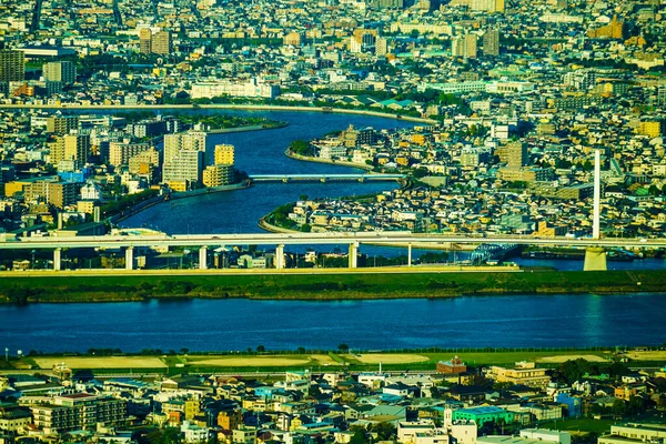 Tokyo Stadsbild Skytte Från Tokyo Sky Tree Plats För Fotografering — Stockfoto
