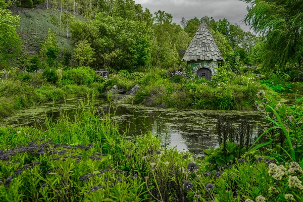 Ładna Chatka Lesie Miejsce Fotografowania Hokkaido — Zdjęcie stockowe