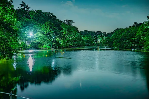 Notte Del Parco Inokashiro Luogo Delle Riprese Tokyo Musashino City — Foto Stock