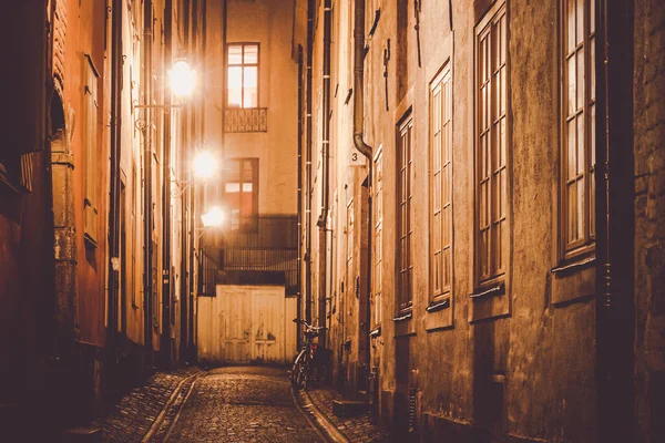 Éjszakai Kilátás Gumla Tan Óvárosára Lövöldözés Helye Svédország Stockholm — Stock Fotó
