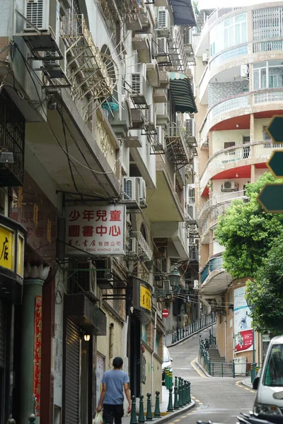 Fondo Calle Ciudad Macao Ubicación Del Disparo Administración Especial Macao — Foto de Stock