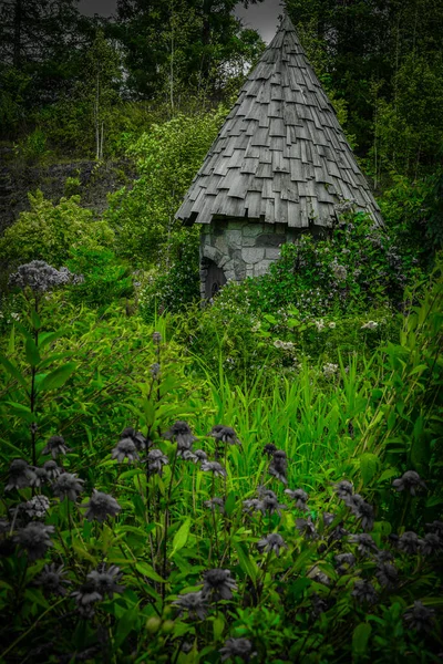 Милая Хижина Лесу Место Съемки Хоккайдо — стоковое фото