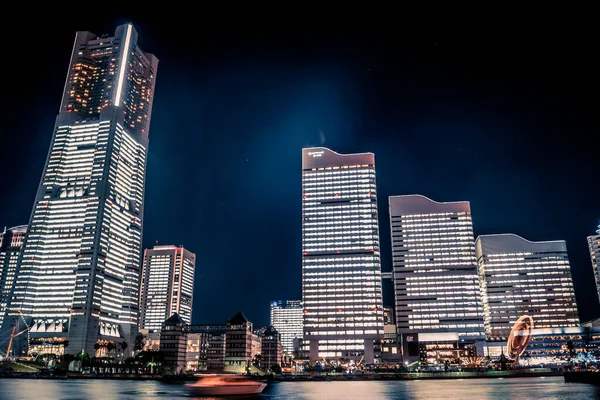 Night View Yokohama Minato Mirai Shooting Location Yokohama City Nishi — Stock Photo, Image