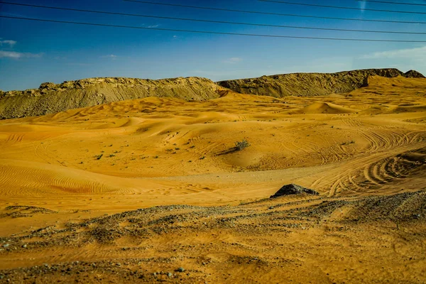 Аравійська Пустеля Лінія Передачі Місце Розстрілу Дубай — стокове фото