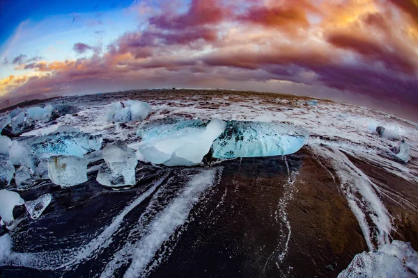 Ледниковое Озеро Йоркелс Аур Рун Место Съемки Исландия — стоковое фото