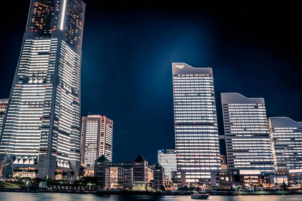 Vue Nuit Yokohama Minato Mirai Lieu Tournage Yokohama City Nishi — Photo