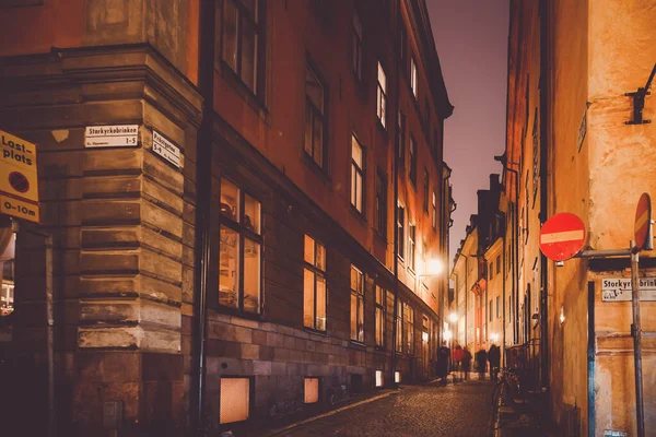 Éjszakai Kilátás Gumla Tan Óvárosára Lövöldözés Helye Svédország Stockholm — Stock Fotó