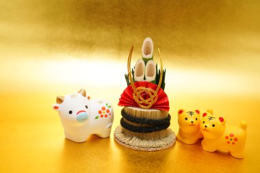 Yıl başına ait baton dokunuşu (Yeni Yıl kartı materyali). Çekim yeri: Yokohama-şehir kanagawa ili