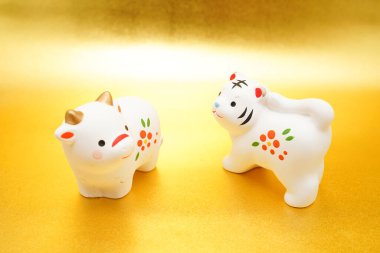 Yıl başına ait baton dokunuşu (Yeni Yıl kartı materyali). Çekim yeri: Yokohama-şehir kanagawa ili