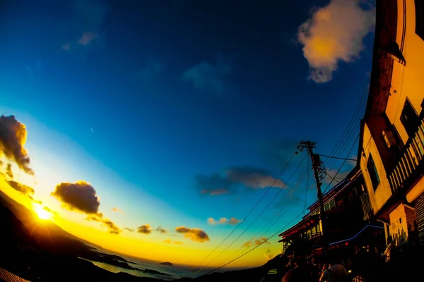 Vista Del Atardecer Desde Taiwán Jiuzhai Ubicación Del Disparo Taiwan —  Fotos de Stock