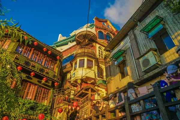 Jiuzhai Şehri Mavi Gökyüzü Tayvan Atış Yeri Tayvan Taipei — Stok fotoğraf