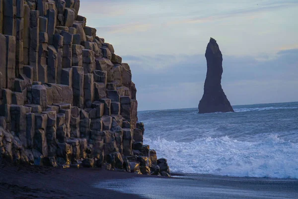 Black Beach Islandia Vik Ubicación Del Disparo Islandia — Foto de Stock